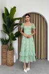ŞİFON KUMAŞ DİJİTAL DESEN BASKILI ELBİSE