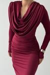 Crimson Drape Elbise