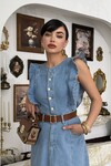 Hulse Cep Detaylı Denim Elbise