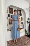 Hulse Cep Detaylı Denim Elbise