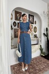 Hulse Cep Detaylı Denim Elbise