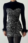 Tepu Feather Detailed Dress